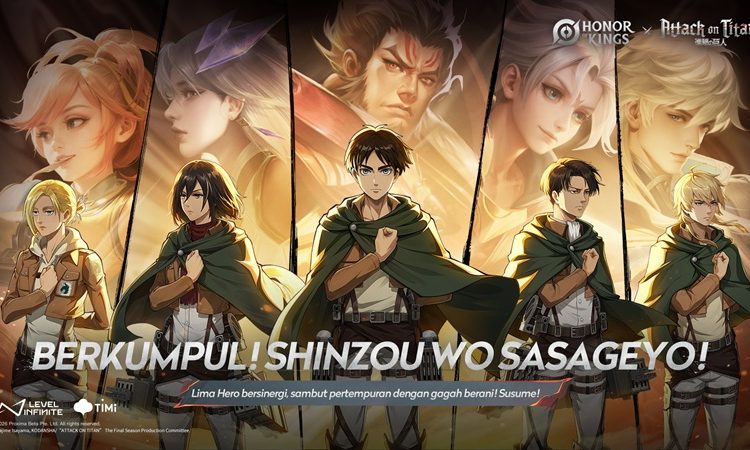 Honor of Kings Rilis Kolaborasi dengan Attack on Titan, Hadirkan Pertempuran Epik Lawan Titan