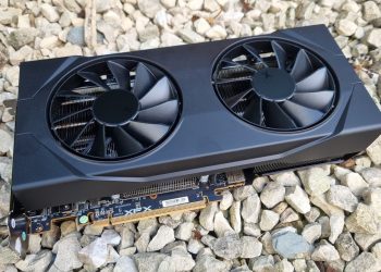 Ilustrasi chip memori GDDR6 yang terpasang pada kartu grafis