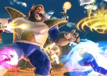 Ilustrasi karakter Dragon Ball bertarung dalam game Dragon Ball Xenoverse 2