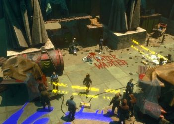 Ilustrasi polisi dengan bodycam di seragamnya untuk game taktik Gods With Badges