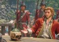 Ilustrasi tokoh Assassin's Creed di atas kapal bajak laut, mewakili game Black Flag