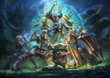 Layar game League of Legends dengan arena pertarungan